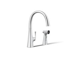 Graze Single-handle kitchen sink faucet with two-function side sprayer - Polished Chrome - image 1