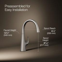 Graze Single-handle bar sink faucet - Vibrant Stainless - image 3