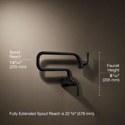 Graze Wall-mount pot filler - Matte Black - image 3