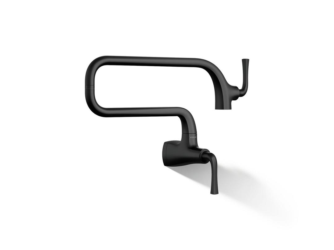 Graze Wall-mount pot filler - Matte Black by Kohler