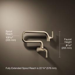 Graze Wall-mount Pot Filler Vibrant Brushed Bronze - image 3