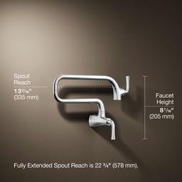 Graze Wall-mount pot filler - Polished Chrome - image 3