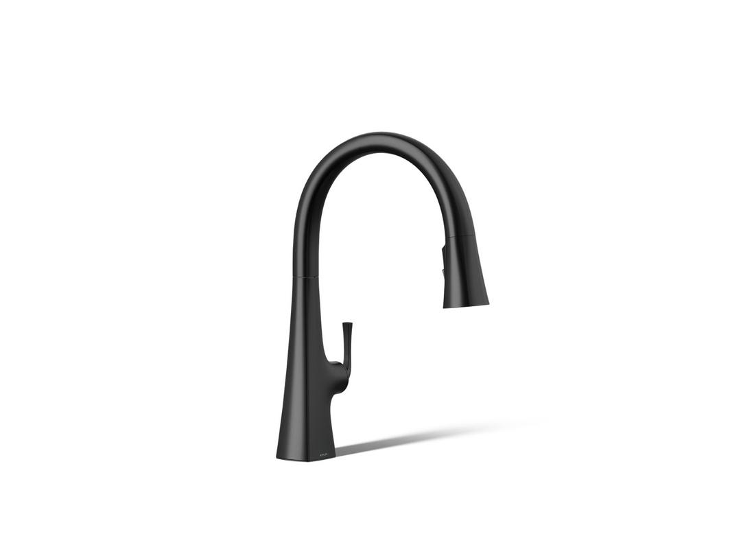 Graze Touchless pull-down kitchen sink faucet with three-function sprayhead by Kohler