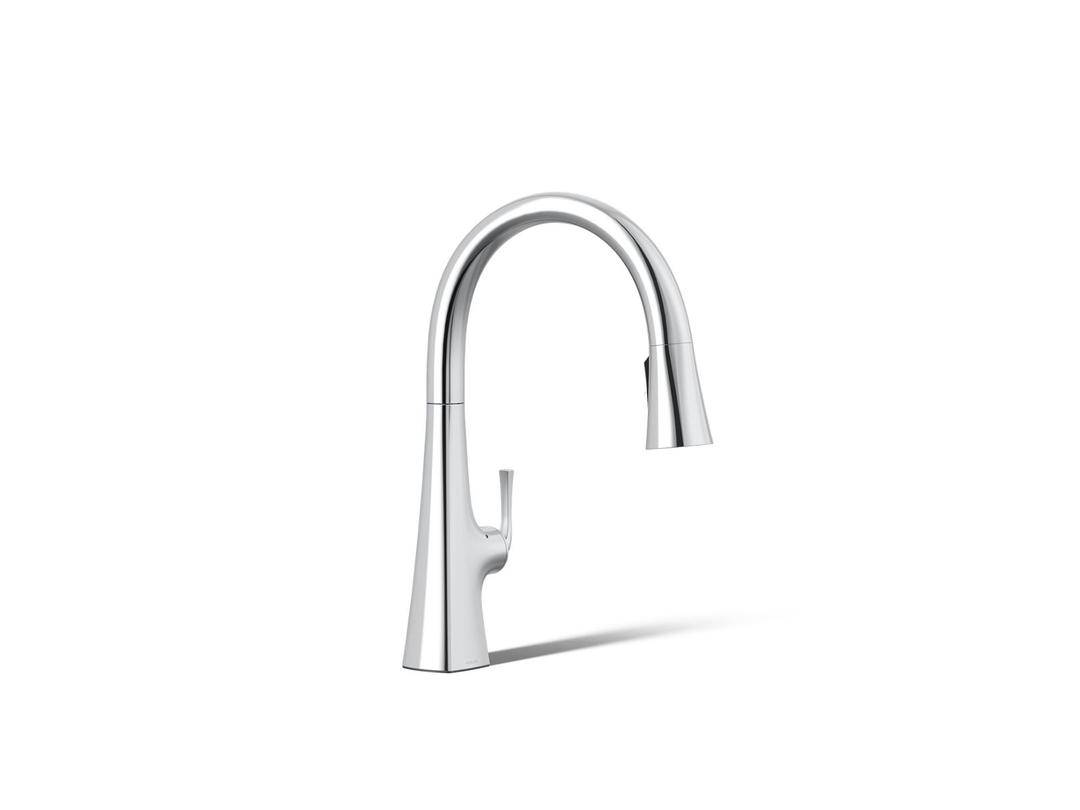 Graze Touchless pull-down kitchen sink faucet with three-function sprayhead by Kohler
