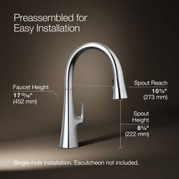 Graze Touchless pull-down kitchen sink faucet with KOHLER KonnectE and three-function sprayhead - image 3