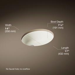 Caxton 17'' oval undermount bathroom sink - image 3