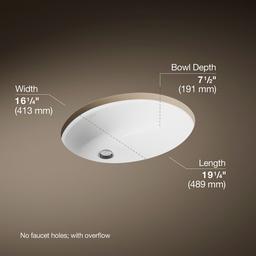 Caxton 19-1/4'' oval undermount bathroom sink - image 3