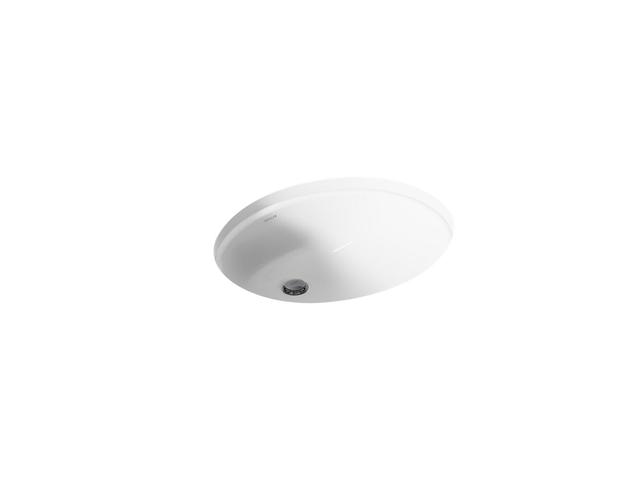 Caxton 19-1/4'' oval undermount bathroom sink with glazed underside, no overflow