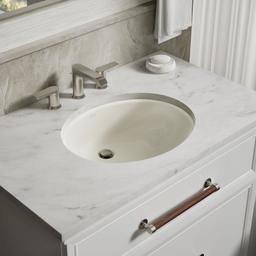 Caxton 19-1/4'' oval undermount bathroom sink with glazed underside, no overflow - image 2
