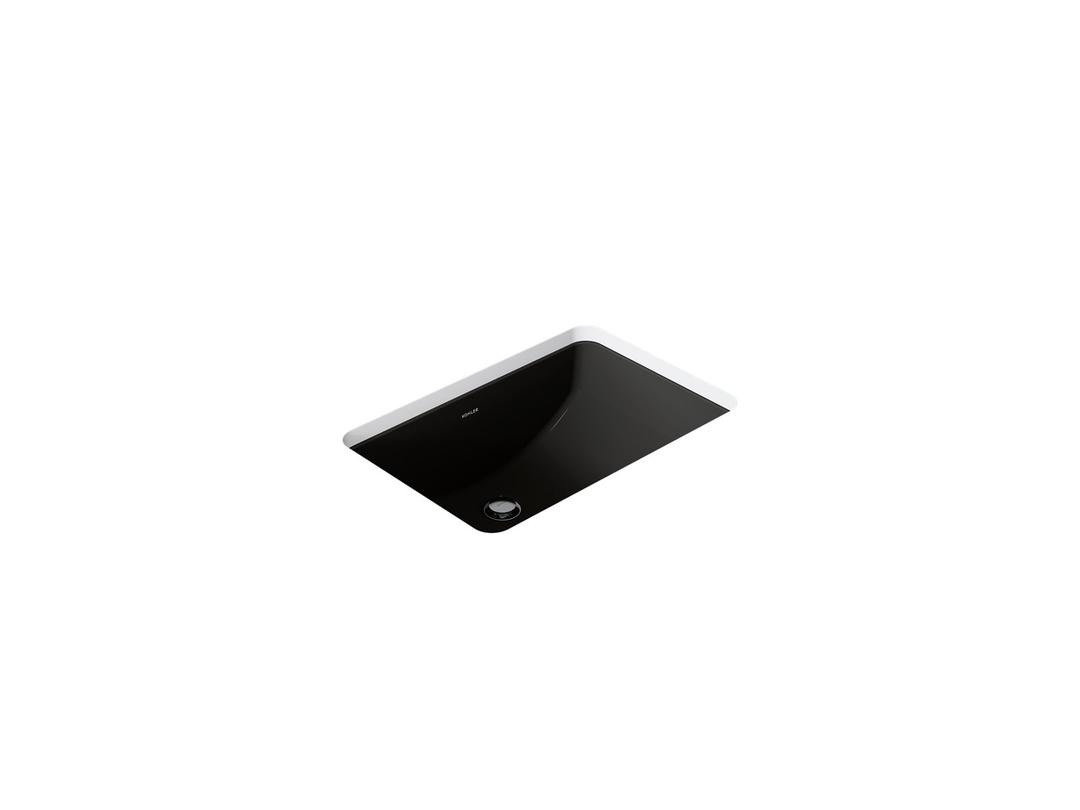 Kohler Ladena 21'' Rectangular Undermount Bathroom Sink with Glazed Underside, No Overflow - Black by Kohler