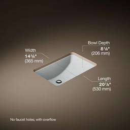 Kohler Ladena 21'' Rectangular Undermount Bathroom Sink - Ice Grey - image 3