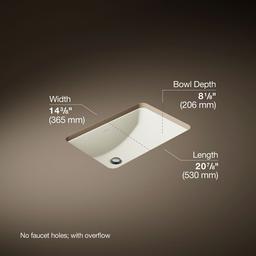 Kohler Ladena 21'' Rectangular Undermount Bathroom Sink - Biscuit - image 3