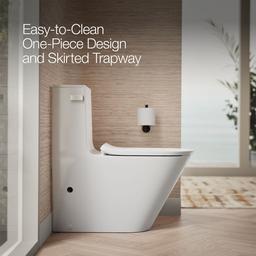 Brazn One-piece compact elongated toilet with skirted trapway, dual-flush - image 4