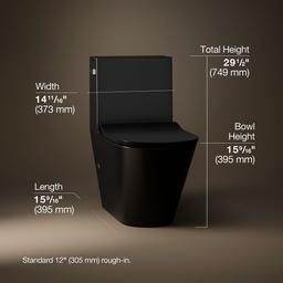 Brazn One-piece compact elongated toilet with skirted trapway, dual-flush - image 3