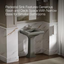 Kohler Memoirs Classic 24-1/4'' Rectangular Pedestal Bathroom Sink - Thunder Grey - image 4