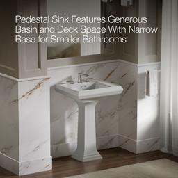 Kohler Memoirs Classic 24-1/4'' Rectangular Pedestal Bathroom Sink - Ice Grey - image 4