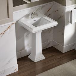 Kohler Memoirs Pedestal/console Table Bathroom Sink Basin with Single Faucet-hole Drilling - White - image 2