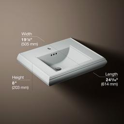 Kohler Memoirs Pedestal/console Table Bathroom Sink Basin with Single Faucet-hole Drilling - Ice... - image 3