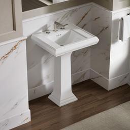 Kohler Memoirs Pedestal/console Table Bathroom Sink Basin with 8'' Widespread Faucet Holes - White - image 2
