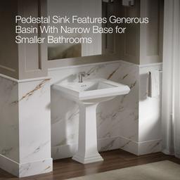 Kohler Memoirs Classic 27-1/4'' Rectangular Pedestal Bathroom Sink - White - image 4