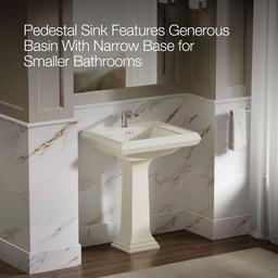 Kohler Memoirs Classic 27-1/4'' Rectangular Pedestal Bathroom Sink - Biscuit - image 4