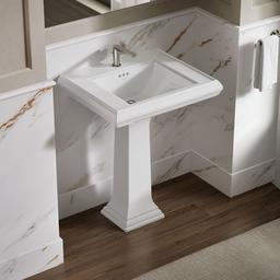 Kohler Memoirs Pedestal/console Table Bathroom Sink Basin With Single Faucet-hole Drilling - White - image 2