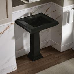Kohler Memoirs Pedestal/console Table Bathroom Sink Basin With Single Faucet-hole Drilling - - Black - image 2