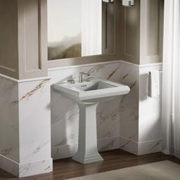 Kohler Memoirs Pedestal/console Table Bathroom Sink Basin With 8'' Widespread Faucet Holes - Ice ... - image 3