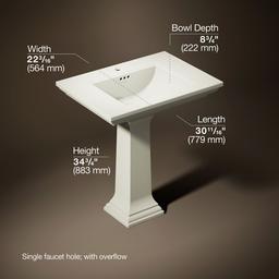 Memoirs Stately 30-3/4'' rectangular pedestal bathroom sink - image 3