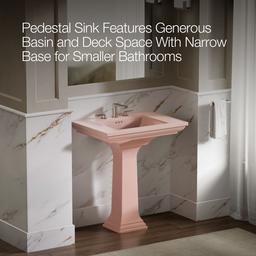 Kohler Memoirs Stately 30-3/4'' Rectangular Pedestal Bathroom Sink - 150th Peachblow - image 4