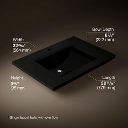 Kohler Memoirs Stately 30'' Pedestal/console Table Bathroom Sink - - Black - image 2