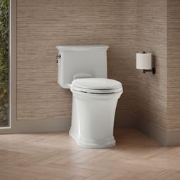 Harken One-piece compact elongated toilet with skirted trapway, 1.28 gpf - White - image 2