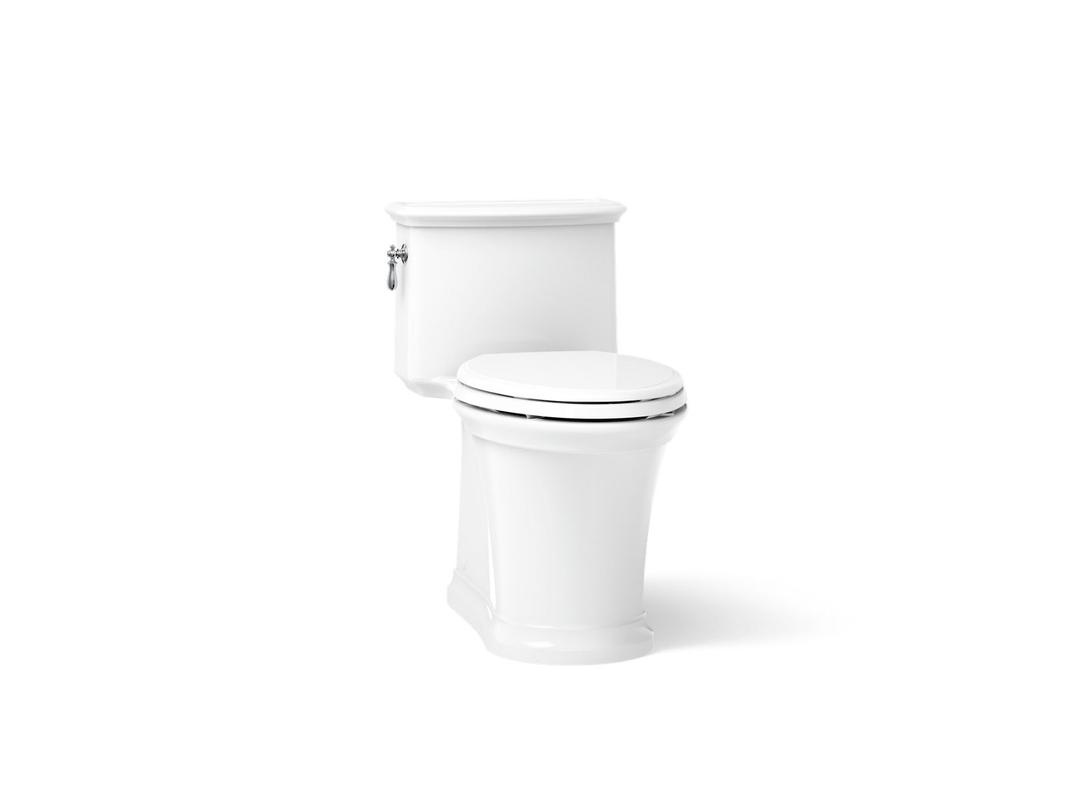 Harken One-piece compact elongated toilet with skirted trapway, 1.28 gpf - White by Kohler