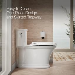 Harken One-piece compact elongated toilet with skirted trapway, 1.28 gpf - White - image 4