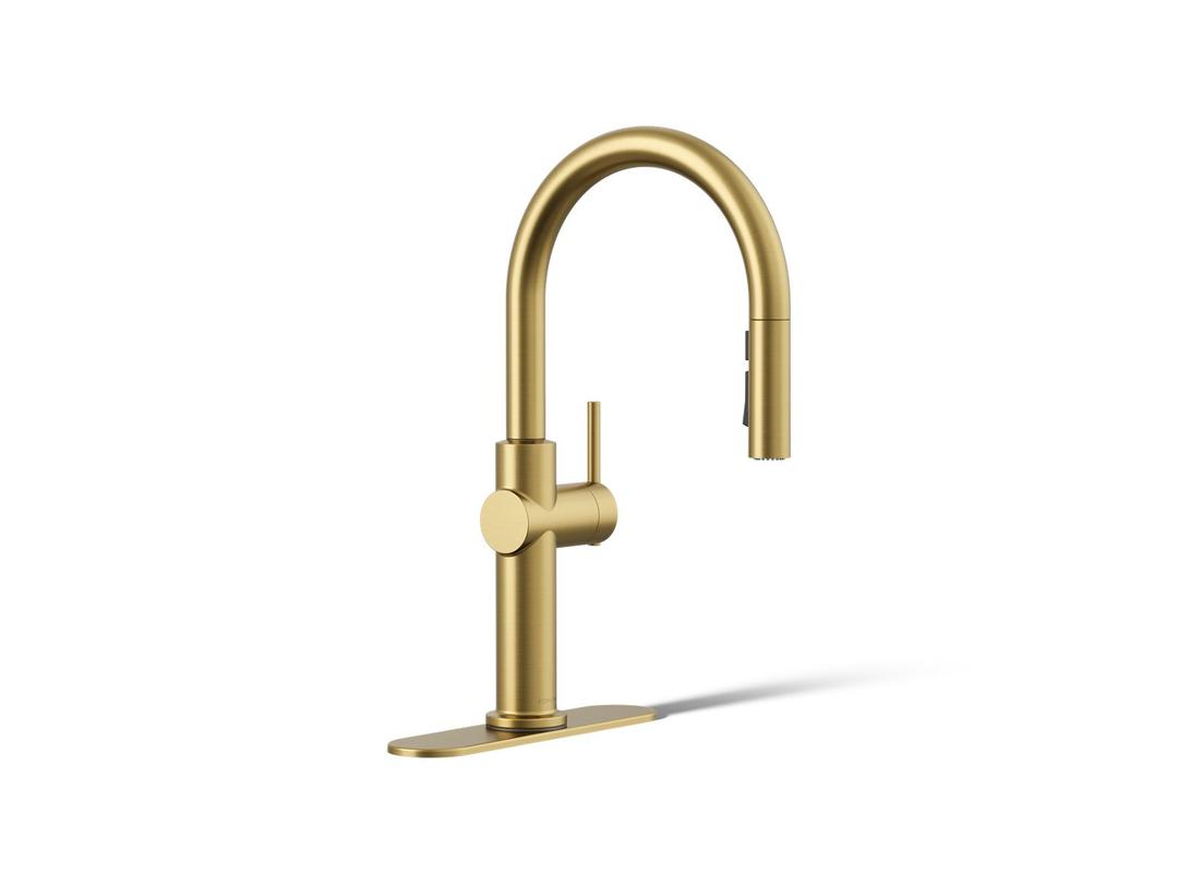 Crue Pull-down kitchen sink faucet with three-function sprayhead by Kohler