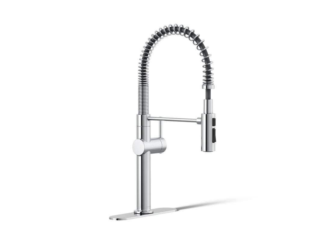 Crue Semi-professional kitchen sink faucet with three-function sprayhead by Kohler