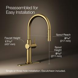Crue Touchless pull-down kitchen sink faucet with three-function sprayhead - image 3