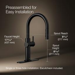 Crue Touchless pull-down kitchen sink faucet with three-function sprayhead - image 3