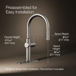 Crue Touchless pull-down kitchen sink faucet with three-function sprayhead - image 3