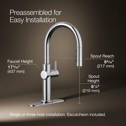 Crue Touchless pull-down kitchen sink faucet with KOHLER KonnectE and three-function sprayhead - image 3