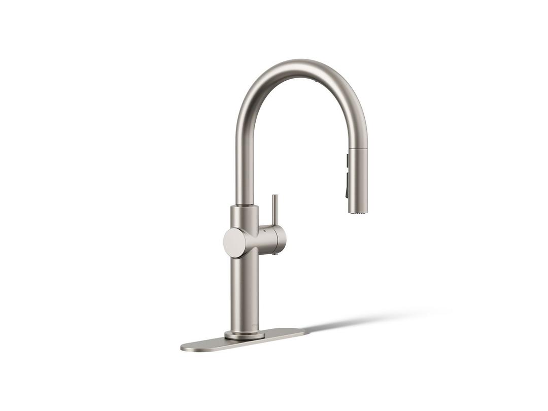 Crue Touchless pull-down kitchen sink faucet with KOHLER KonnectE and three-function sprayhead by Kohler