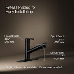 Crue Pull-out kitchen sink faucet with three-function sprayhead - image 3