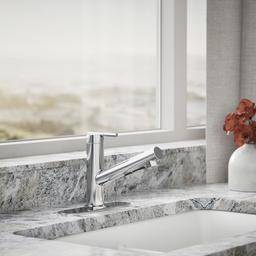 Crue Pull-out kitchen sink faucet with three-function sprayhead - image 2