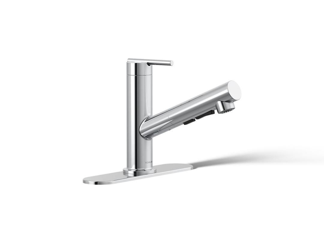 Crue Pull-out kitchen sink faucet with three-function sprayhead by Kohler
