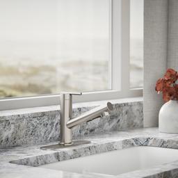 Crue Pull-out kitchen sink faucet with three-function sprayhead - image 2