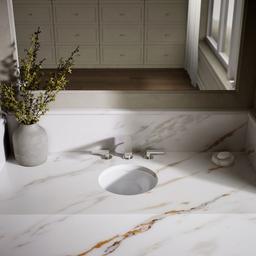 Compass 13-1/4'' round drop-in/undermount bathroom sink, no overflow - image 9