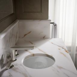 Compass 13-1/4'' round drop-in/undermount bathroom sink, no overflow - image 6