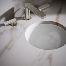 Compass 13-1/4'' round drop-in/undermount bathroom sink, no overflow - image 7