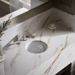 Compass 13-1/4'' round drop-in/undermount bathroom sink, no overflow - image 5