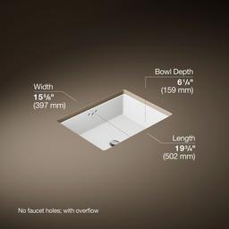 Kathryn 19-3/4'' rectangular undermount bathroom sink with glazed underside - image 3